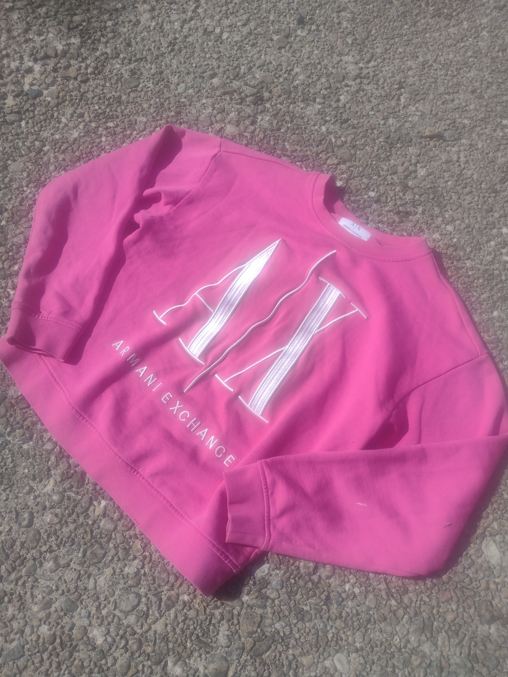Armani Exchange Hot Pink Logo Crewneck Sweatshirt